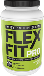 Angel Food Flavor FlexFitPro Why Protein Powder bottle picture